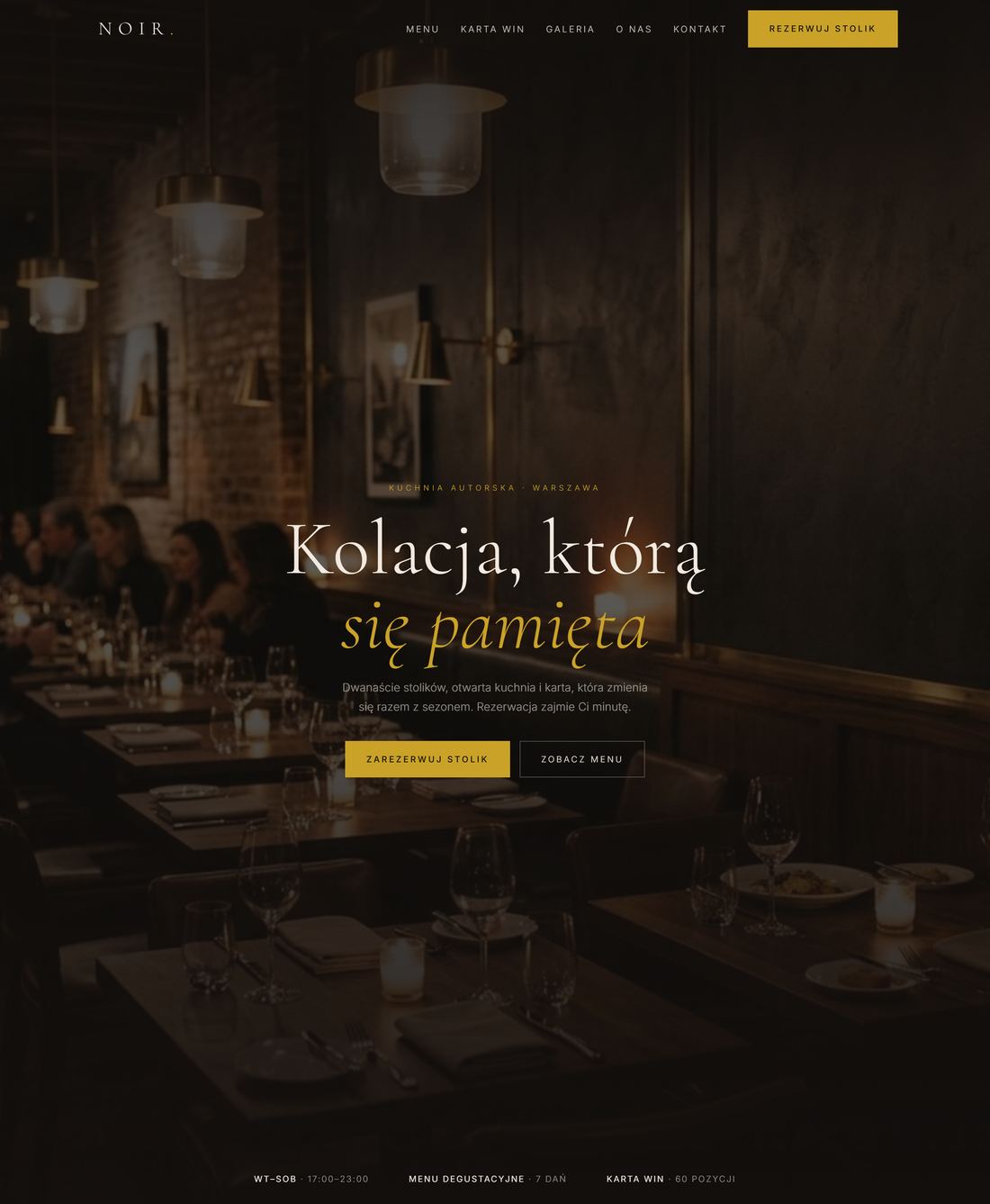 Zrzut strony — NOIR Restaurant