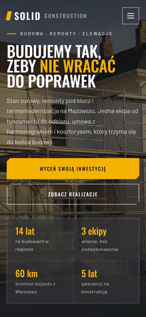 Wersja mobilna — SOLID Construction